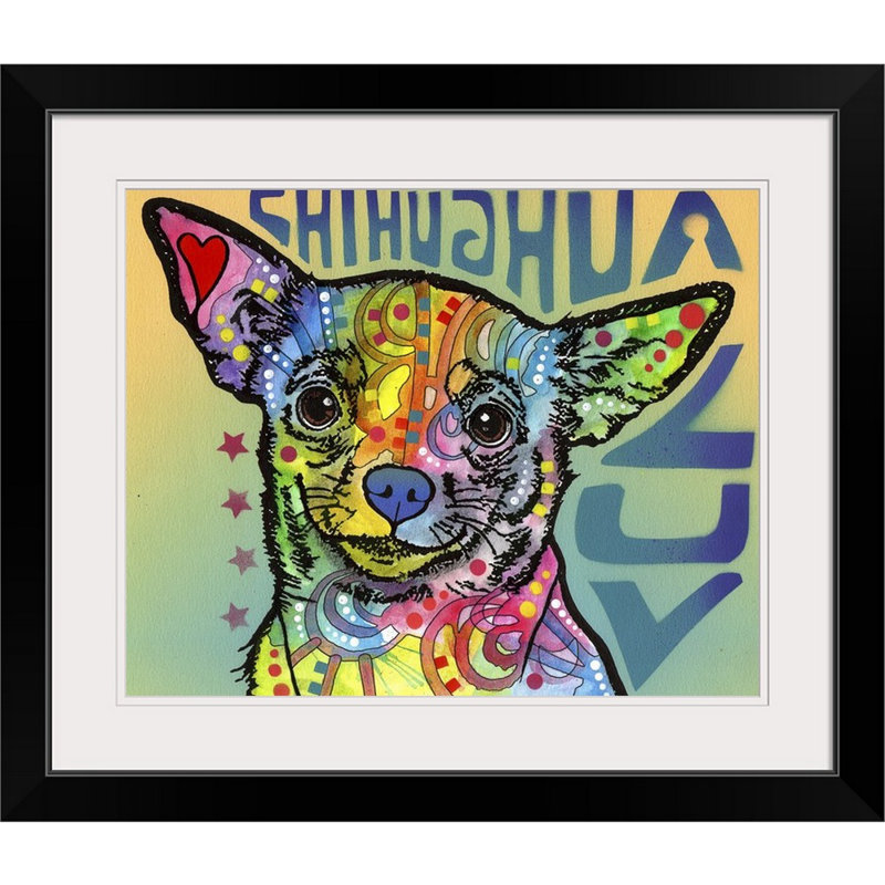 « chihuahua luv », impression, Cadre noir, H 24 po x l 28 po x P 1 po