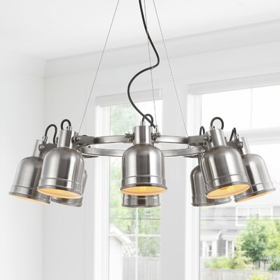 Sydnee 8 - Light Shaded Wagon Wheel Chandelier -  17 Stories, E9AFD04F1128455397846494B06B547D