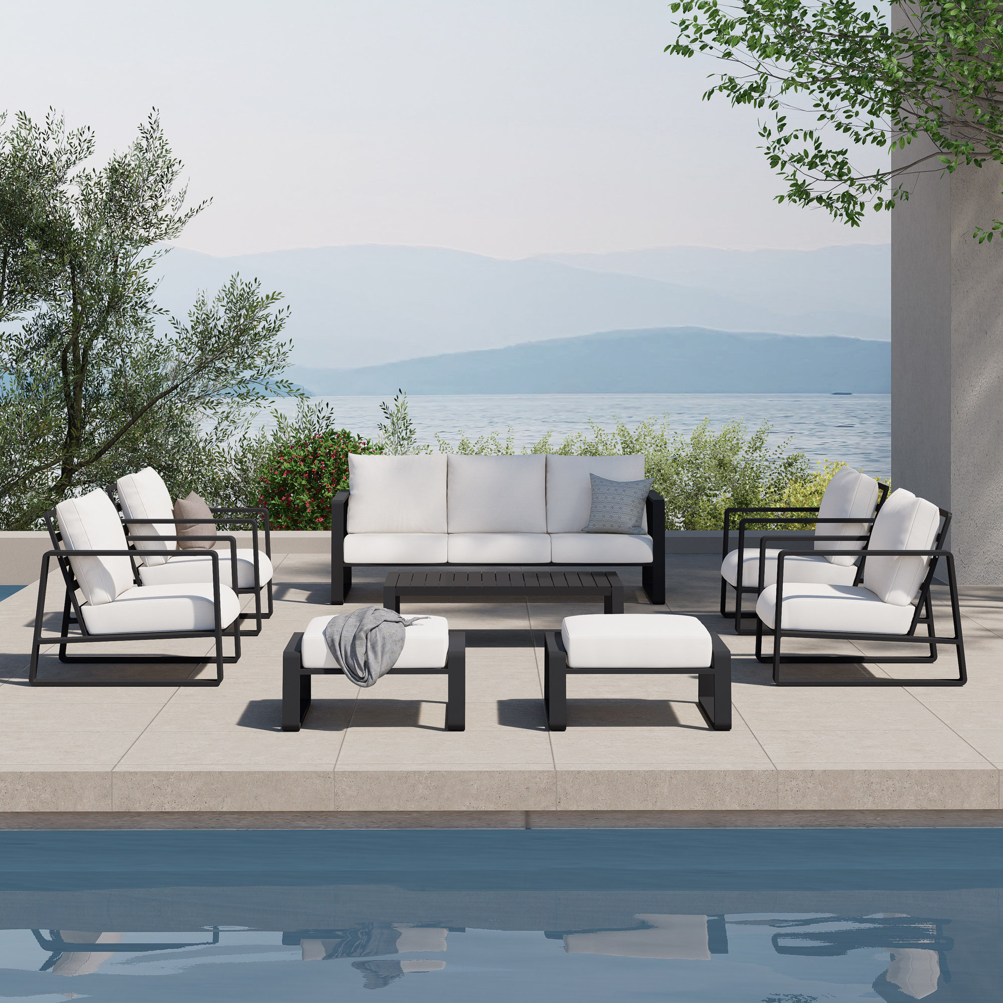 Leanna Outdoor Seating Group with Cushions, 4, Yes