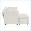Canapé modulaire modulaire 2 places avec repose-pieds pour petits espaces | Chenille | Blanc neige-1650201532