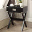 Table d'appoint avec coins en métal, noir-1257121049
