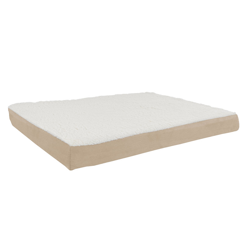 PETMAKER Orthopedic Dog Bed - Memory Foam Crate Mat with Machine Washable Cover, Large (4" H x 36" W x 27" D), Tan