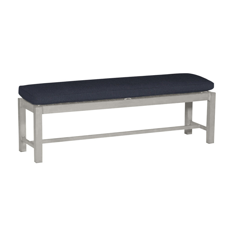 Banc d'extérieur sans dossier 60 po Club Wrought, Huître, Pas de soudure, Forêt de lin