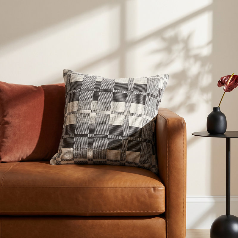 Milana 100% Cotton Throw Square Pillow Cover & Insert, Polyester/Polyfill