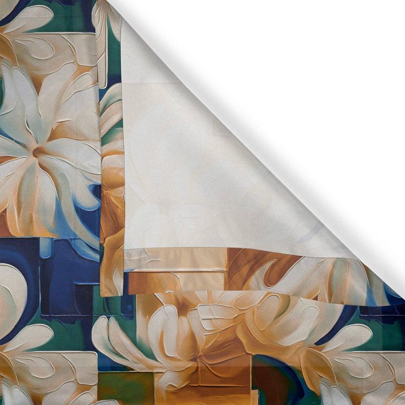 Rideau à œillets à motif de fleurs rétro Art Nouveau 50 "x 63" Dakota Fields, L 50 po x L 54 po