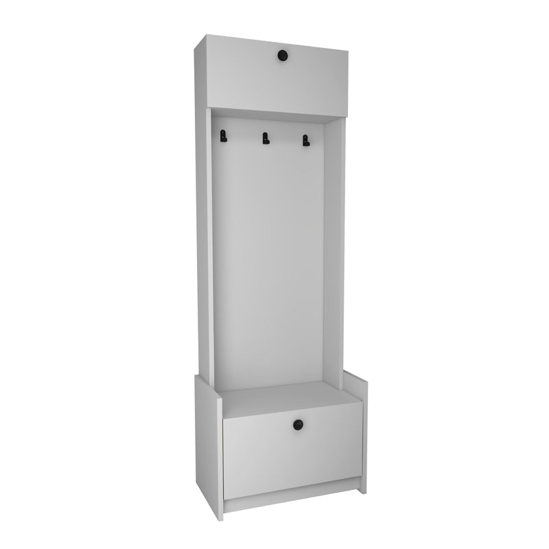 Randon Hall Tree 60cm Wide with Shoe Storage, White