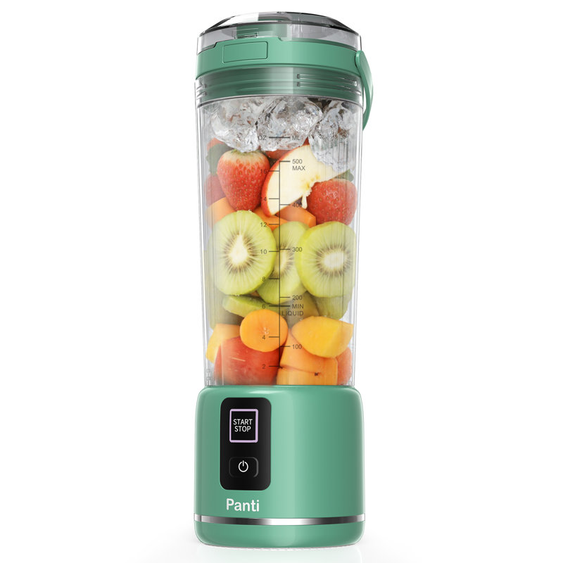 Mélangeur portatif Panti, 18 oz Mélangeur Smoothie avec couvercle anti-fuite et bec verseur, mélangeur rechargeable USB-C sur le pouce, pièces lavables au lave-vaisselle, vert