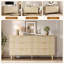 Commode 6 tiroirs avec panneaux ondulés, armoire de rangement Boho moderne avec cadre en bois massif et poignées en métal, rangement polyvalent pour la chambre à coucher, le salon, l'entrée, le couloir et le placard-733700362