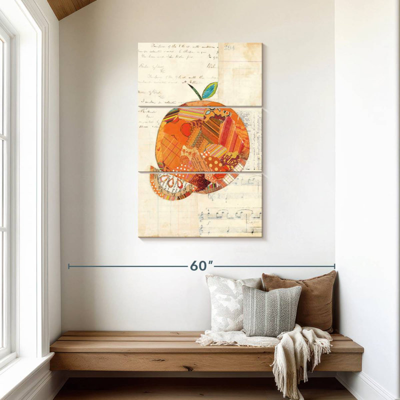 Yarlin Orange Patterns, 45" H x 28" W