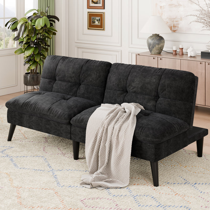 Futon convertible 60,2 po, Noir