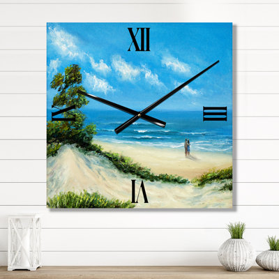 Couple at the Beach - Nautical & Coastal Wall Clock