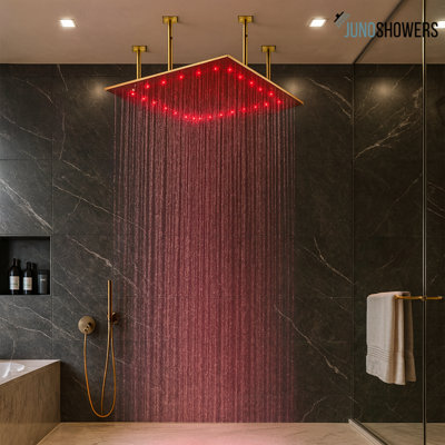 Elegant polished bronze basin faucet with thermostatic temperature control and water-saving design