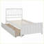 Lit plateforme simple en pin avec 2 tiroirs - blanc / gris, sans sommier
