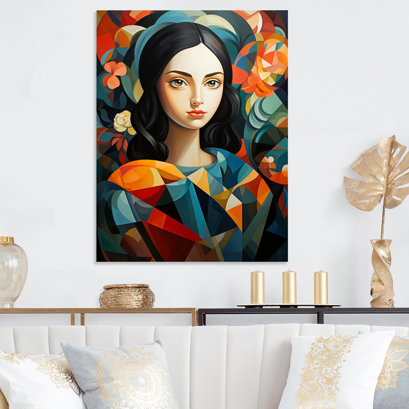 Mona Lisa In Henri Matisse Style II - Art mural moderne en métal, H 20 po x l 12 po x P 1 po
