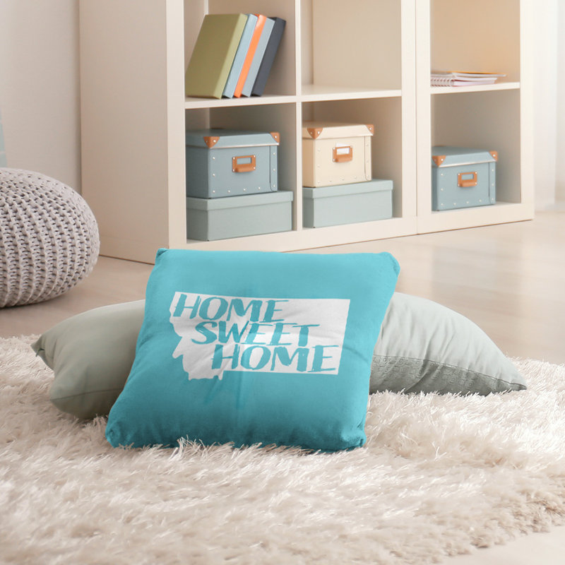 Coussin de sol touffeté home, 26 po x 26 po, Bleu sarcelle, Montana