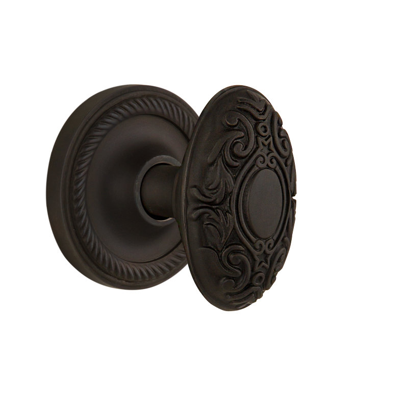 Rope Rosette with Victorian Door Knob, Oil-Rubbed Bronze