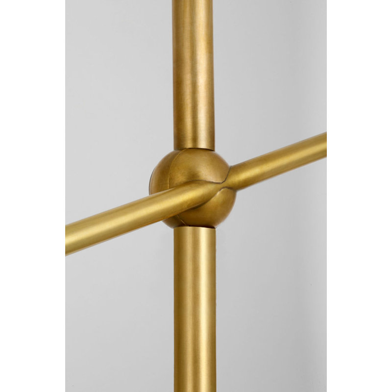 Frederick 52" Pivoting Floor Lamp with Linen Shade, Hand-Rubbed Antique Brass