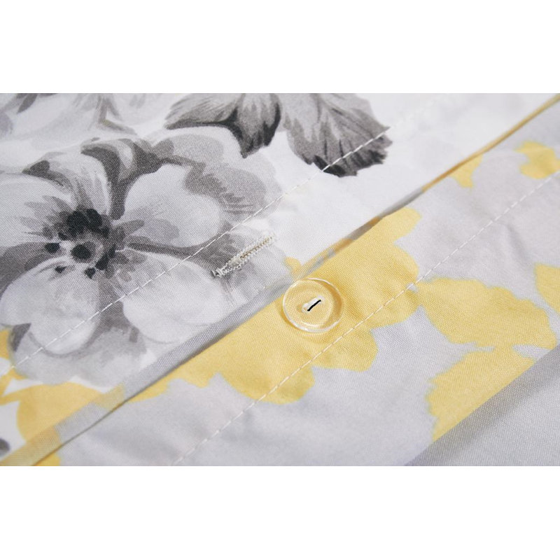100% Cotton Rich 3pcs Floral Duvet Cover Sets Luxurious Flowers & Branches Pattern, Botanical Comforter Cover Sets with Button Closure Single