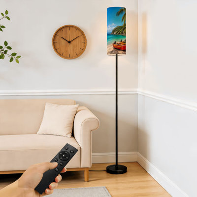 Lampe sur pied avec embout de lampe à pédale et abat-jour à télécommande pour éclairage de plage, Porto Rico