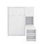 Lit escamotable mural simple avec bibliothèque, armoire supérieure, bureau extensible et rangement latéral-1683854817