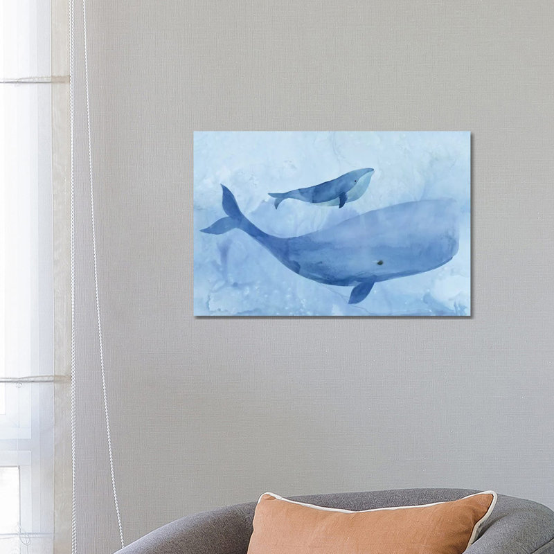 «Blue Spirits I» par Isabelle Z - reproduction d'art, Aucun mat, H 18 po x l 26 po x P 1,5 po, Toile tendue