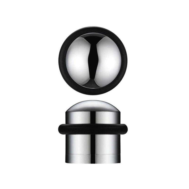Brass Floor Door Stop, Polished Chrome