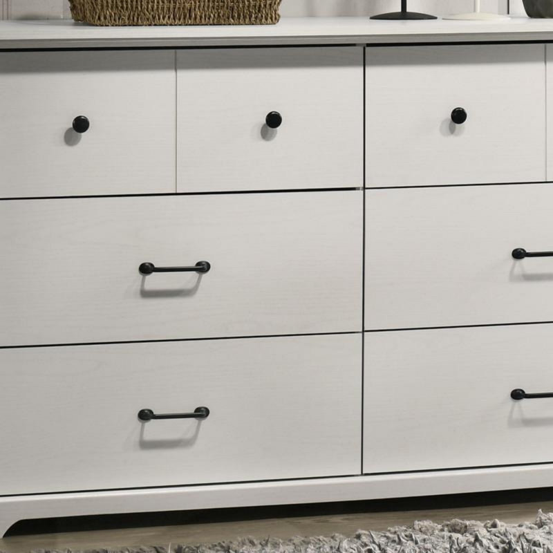 Commode 6 tiroirs, Blanc