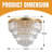   6-Light 20" Crystal Chandelier Gold Flush Mount Ceiling Light-889230160
