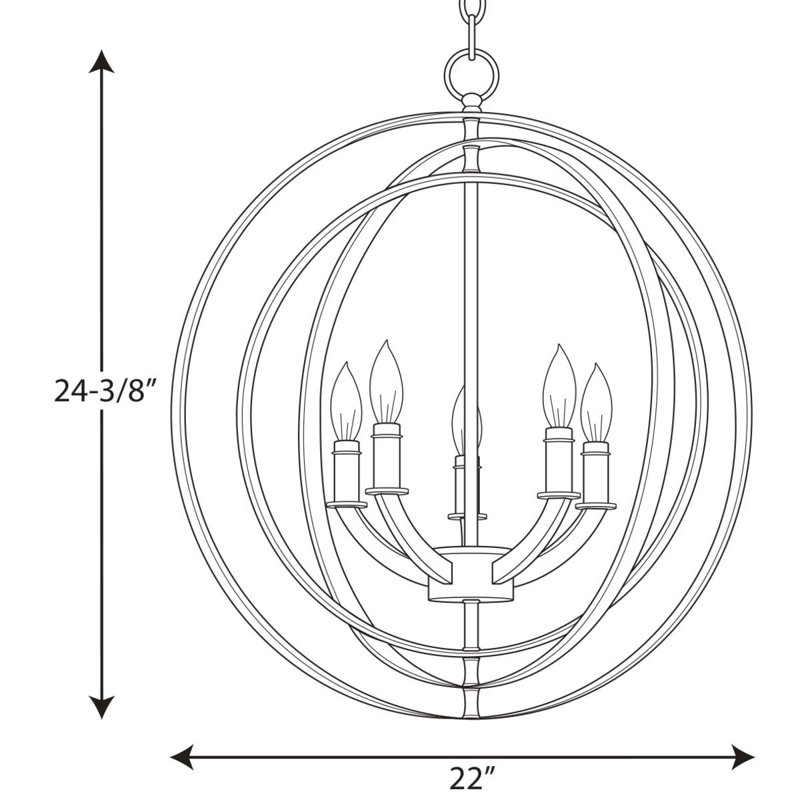 Morganti 5 - Light Dimmable Globe Chandelier