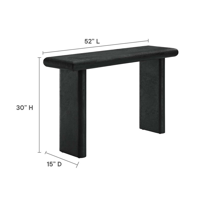 Black Wood and Concrete Console Table with Storage