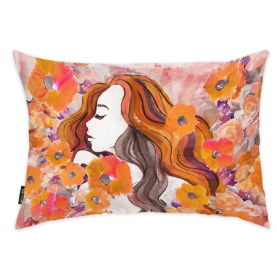 Floral Reversible Throw Pillow