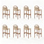 Chaise d'appoint à dossier en lattes de noyer (ensemble de 8)-296821172-296821175