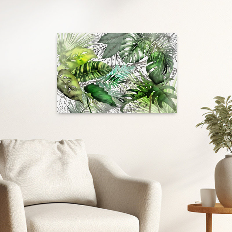 Contemporary Art Abstract Palm Tree Forest Landscape Art by Amini54 - Wrapped Canvas Print, 40.64 cm H x 60.96 cm W