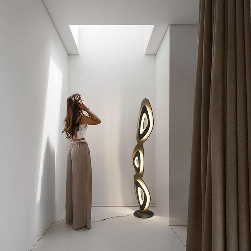 Grace Floor Lamp With Metal & Acrylic Design | Geometric Lighting Accent For Living Spaces
