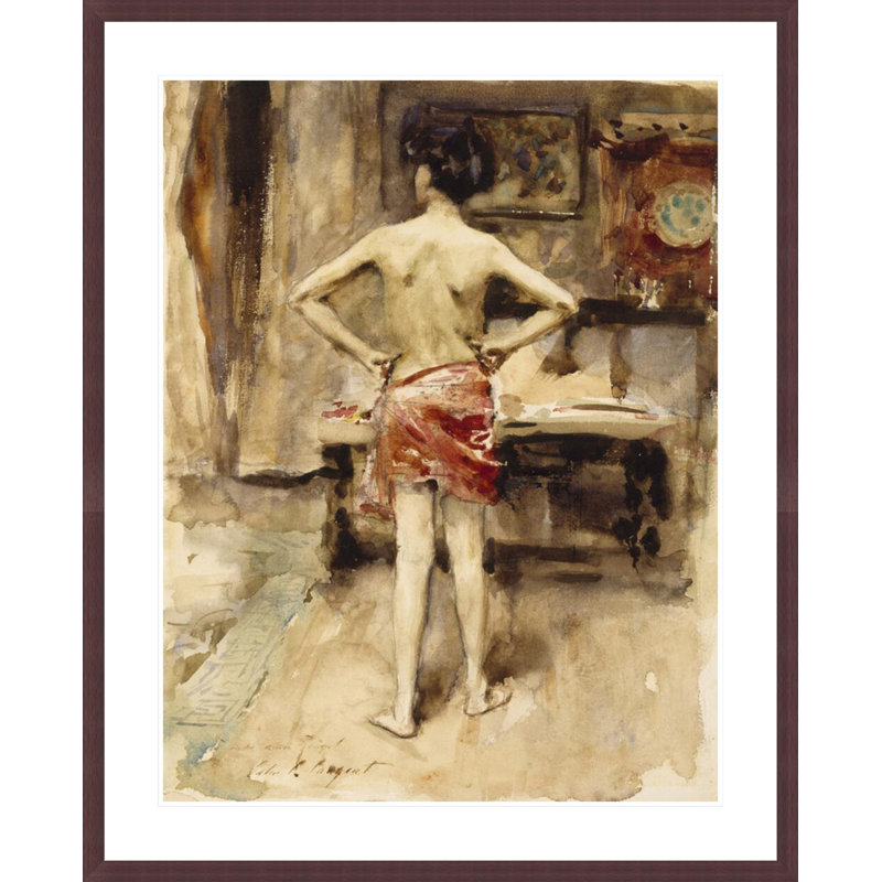 «The Model» par John Singer Sargent - impression giclée encadrée, H 41,34 po x l 33,5 po