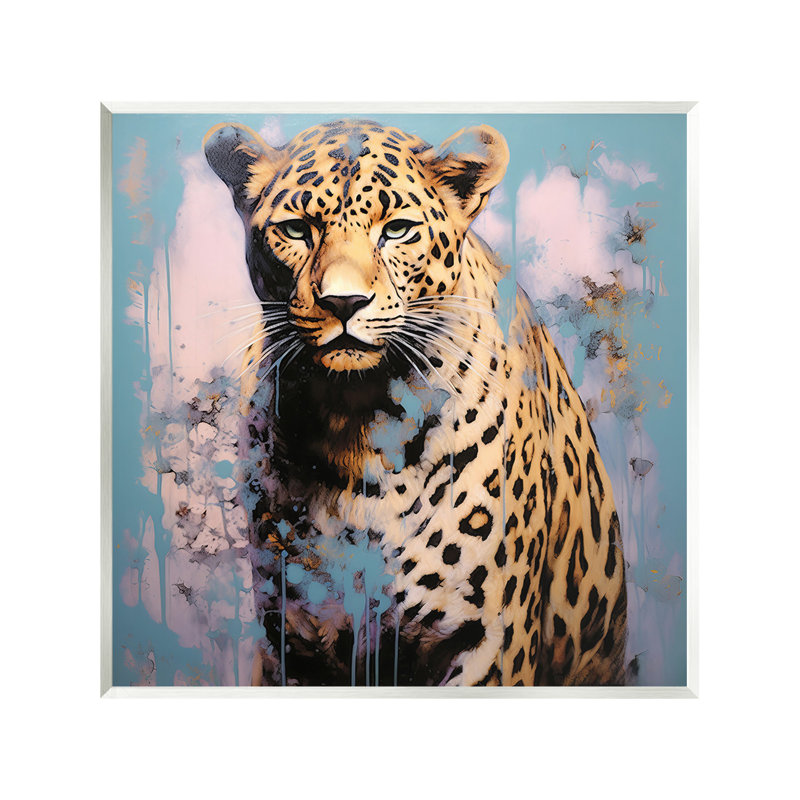 Art mural guépard et teintes abstraites par Lazar Studio