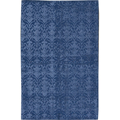 Damask Area Rug in Blue