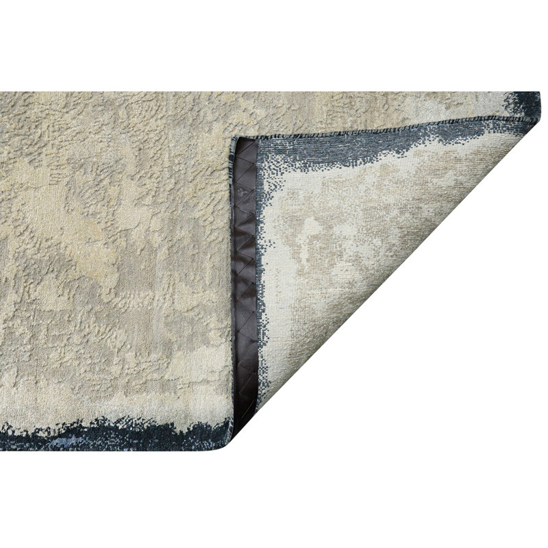 Handmade Silk and Wool Area Rug, Rectangle 9' x 12'