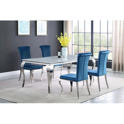 Wanstead 4 - Person Glass Top Four Leg Dining Set
