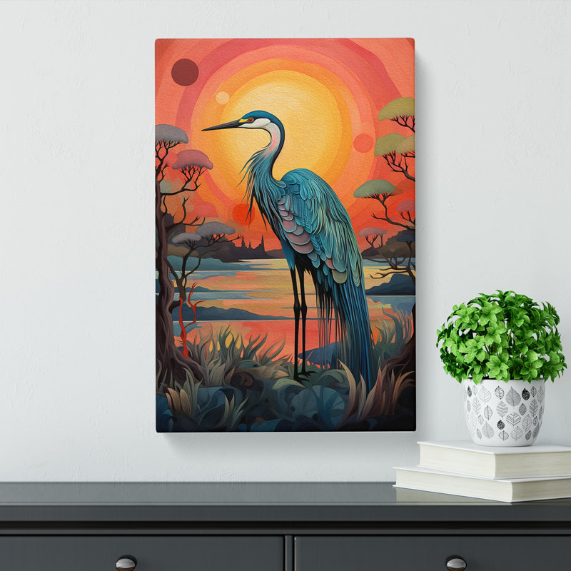 Heron Colour Field - No Frame Print, 76cm H x 50cm W x 3cm D
