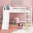 Loft Bed with Slide, Multifunctional Design, Full (White)