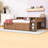 Three Drawers Wooden Daybed with Desk, Trundle and Storage Shelves-92553318-92553337