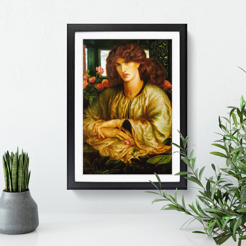 The Woman and Window by Dante Gabriel Rossetti - Picture Frame Painting, Black, 36cm H x 27cm W x 2cm D