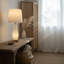 Lampe de table imprimée en 3D à deux lumières avec base illuminée et abat-jour en tissu, lampe de nuit à DEL rechargeable à double lumière, lampe de chevet sans fil portable pour le décor de la chambre à coucher