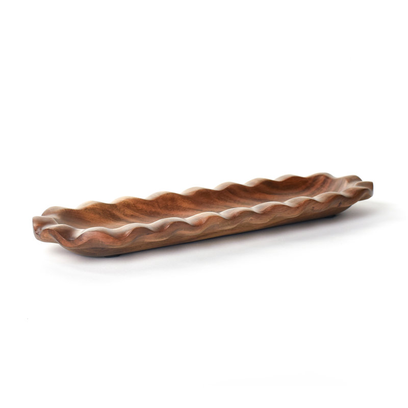 Plateau à volants en bois