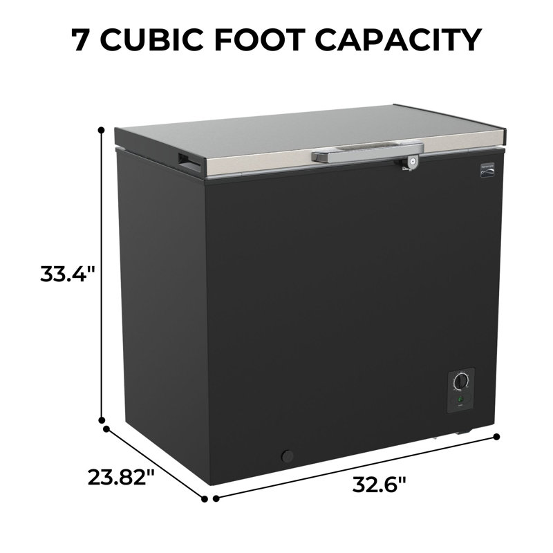 Kenmore 7 Cu. Pi. Compartiment congélateur compact pour le garage, le sous-sol et la buanderie avec commandes de température réglables