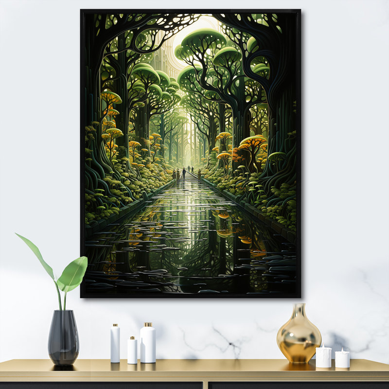 Reproduction d'art surréel, "Surréalisme", Cadre flottant noir, H 44 po x l 34 po