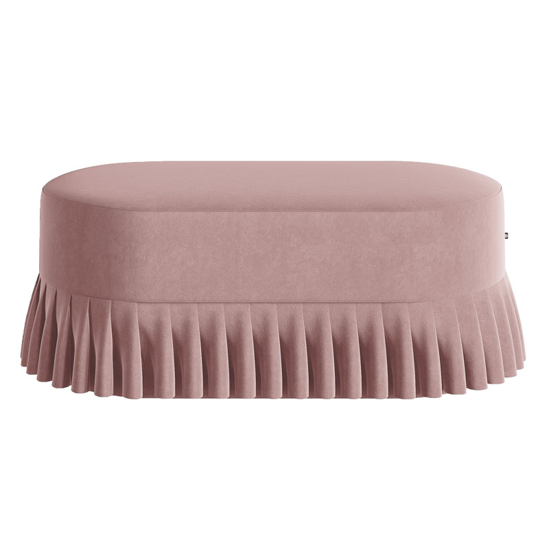 Polyester Upholstered Bench, Powder Pink