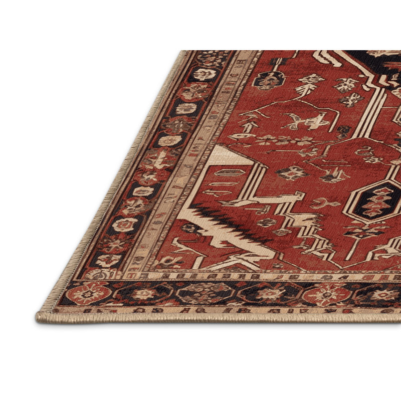 Machine Washable Persian Brown Area Rug, Rectangle 8' x 10'