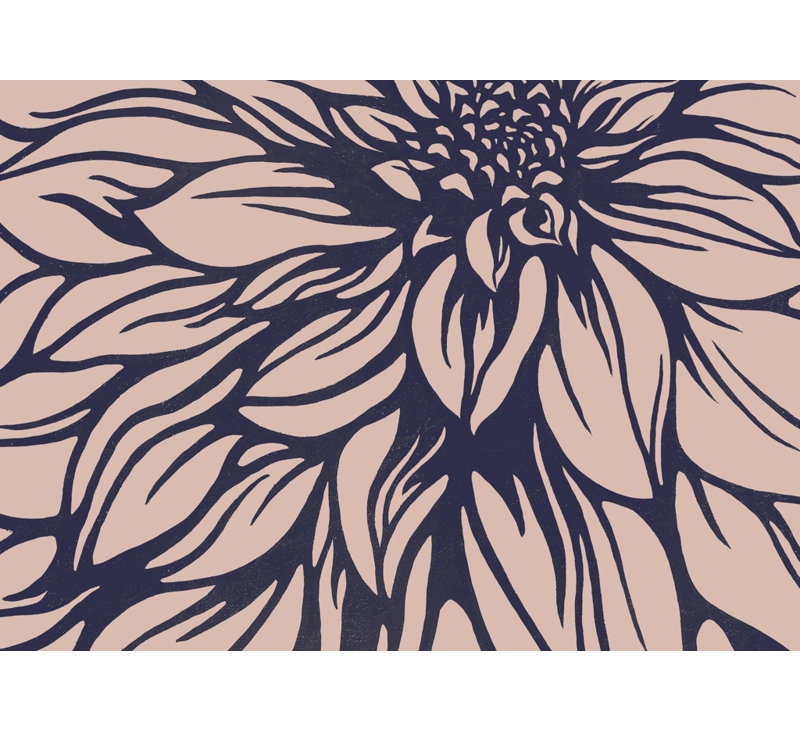 Fleur de dahlia, toile illustrative de salon